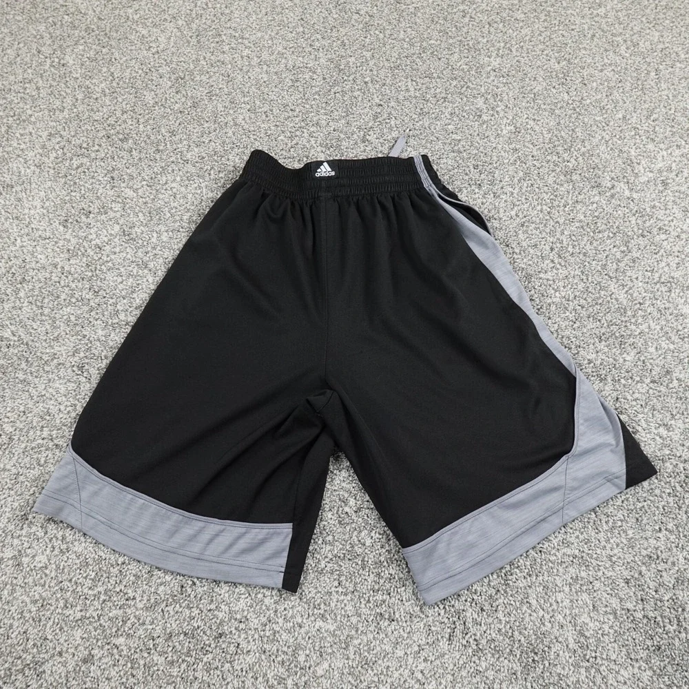 Adidas Shorts Mens Small Black Gray Basketball Athletic‎ Track Gym Run Jog Sport